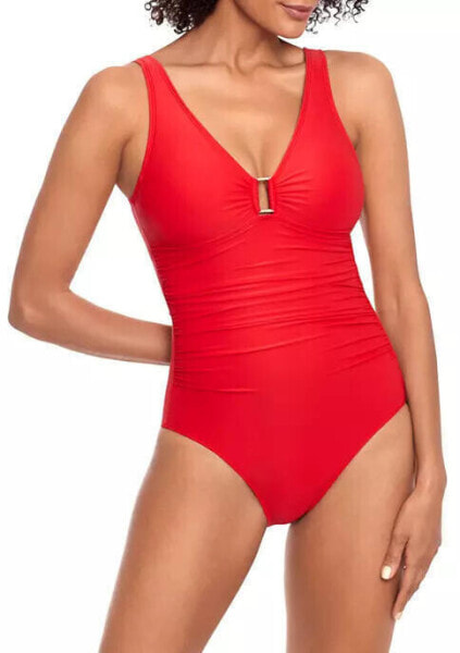 Lauren Ralph Lauren 283973 Ring Over the Shoulder One Piece Swimsuit, Size 16