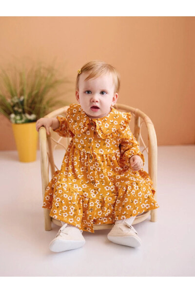 Gömlek Yaka Kız Bebek Elbise
