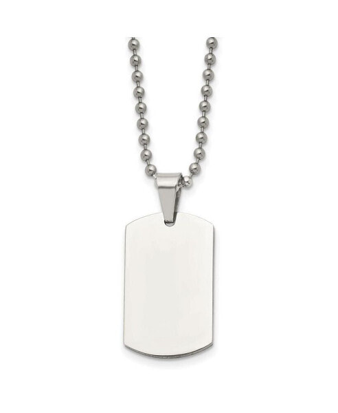 Brushed 2mm Reversible Dog Tag Ball Chain Necklace