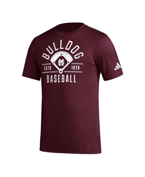 Men's Maroon Mississippi State Bulldogs Exit Velocity Baseball Pregame AEROREADY T-Shirt