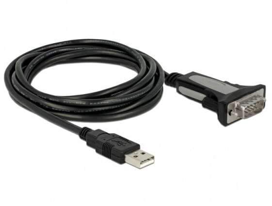 Разъем USB Type-A Delock 66323 черного цвета 4 м - DB-9 - Мужской - Мужской