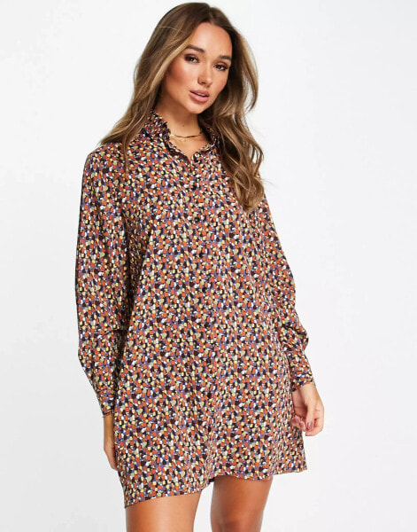 Urban Threads shirt dress in abstract animal print