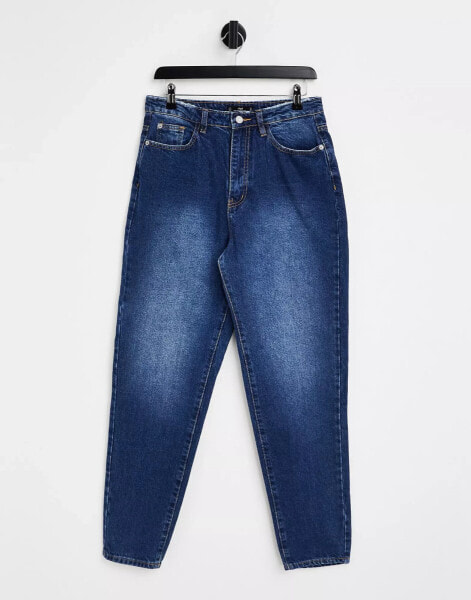 Missguided Riot mom jeans in dark blue