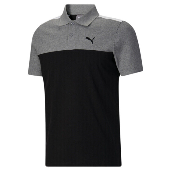 Puma Essential Block Short Sleeve Polo Shirt Mens Black Casual 67910801