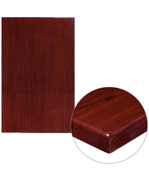 30"X48" High-Gloss Resin Table Top With 2" Thick Drop-Lip