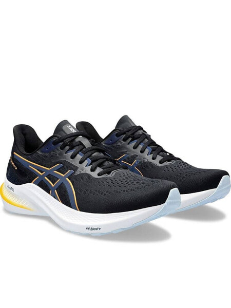 Asics GT-2000 12 stability running trainers in black navy and orange 