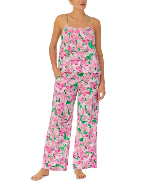 Women's 2-Pc. Printed Ruffled Pajamas Set