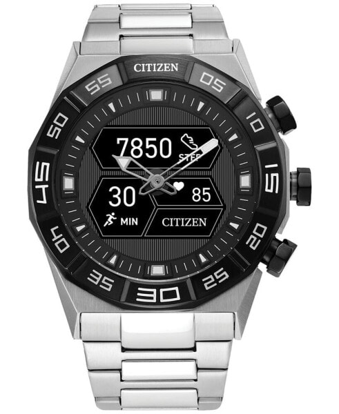 Men's CZ Smart Hybrid Stainless Steel Bracelet Smart Watch 44mm