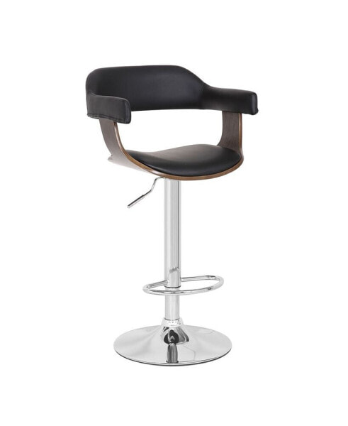 Contemporary Swivel Adjustable Barstool with Padded Armrests