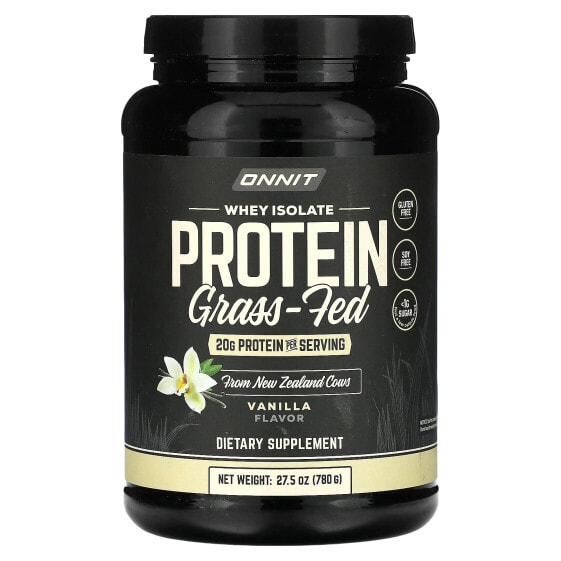 Whey Isolate Protein, Grass Fed, Vanilla, 27.5 oz (780 g)