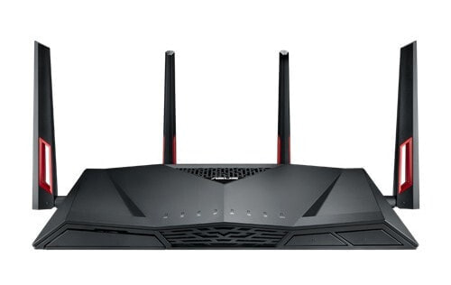 ASUS RT-AC88U - Wi-Fi 5 (802.11ac) - Dual-band (2.4 GHz / 5 GHz) - Ethernet LAN - 3G - Black - Red - Tabletop router