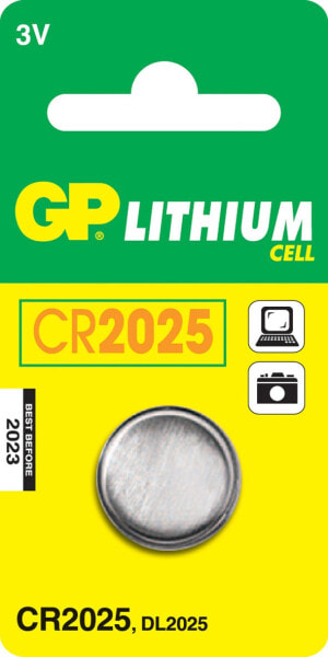 GP Battery Lithium Cell CR2025 - Single-use battery - CR2025 - Lithium - 3 V - 1 pc(s) - Stainless steel
