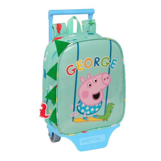 Школьный рюкзак с колесиками Peppa Pig Зеленый 22 x 27 x 10 cm