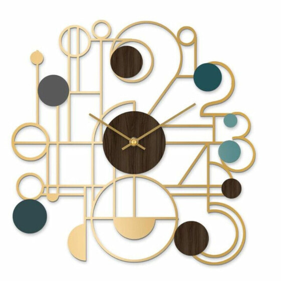 Настенное часы DKD Home Decor Позолоченный Железо Деревянный MDF (60 x 4.5 x 60 cm)