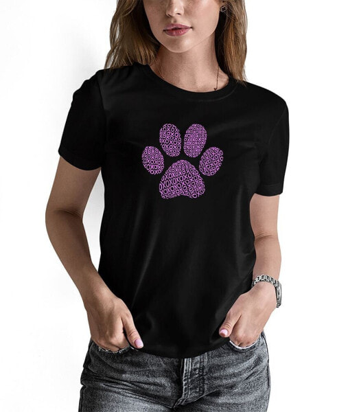 Women's XOXO Dog Paw Word Art T-shirt