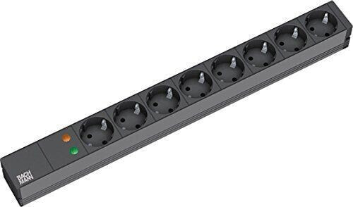 Listwa zasilająca Bachmann Bachmann 19 inch multiple socket 8fold with overload protection, without switch black - 19.07.1180