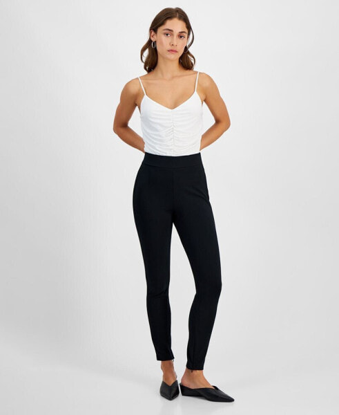 Petite Side-Zip Ponte Leggings, Created for Macy's