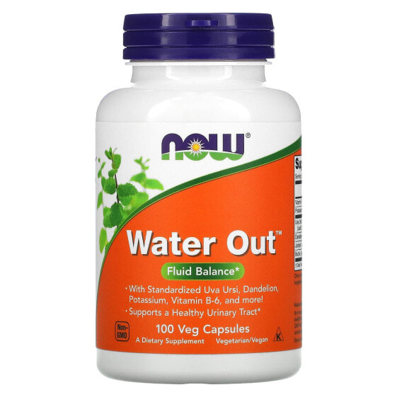 Препарат для поддержания баланса жидкости NOW Water Out, 100 вегетарианских капсул