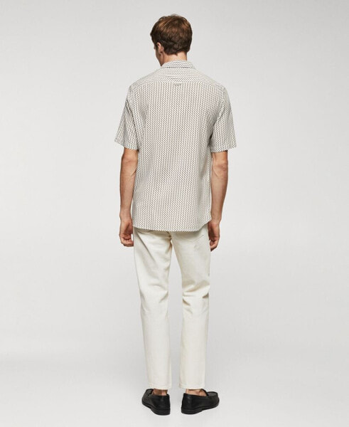 Men's Short-Sleeve Polka-Dot Shirt