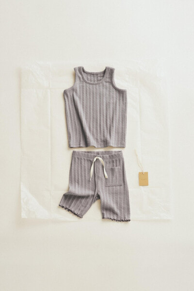 Timelesz - pointelle knit co-ord