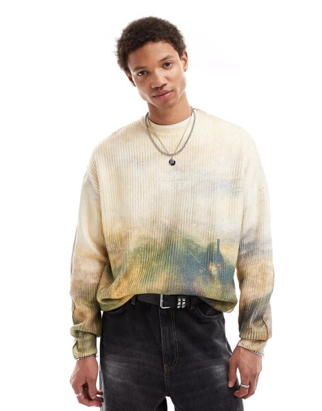 Bershka Turner knitted jumper in ecru