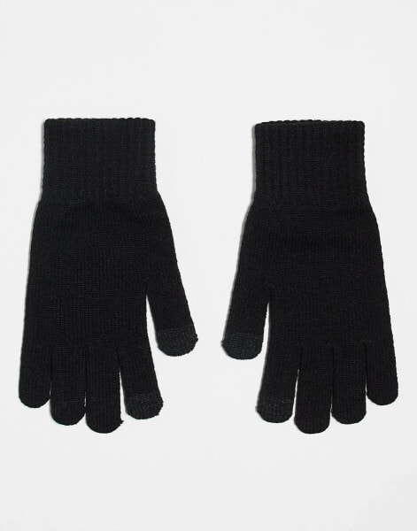 ASOS DESIGN – Schwarze Touchscreen-Handschuhe