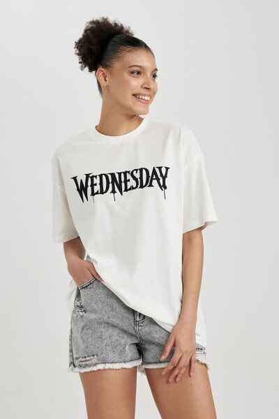 Coool Wednesday Oversize Fit Sırt Baskılı Kısa Kollu %100 Pamuk Tişört A8527ax23sm