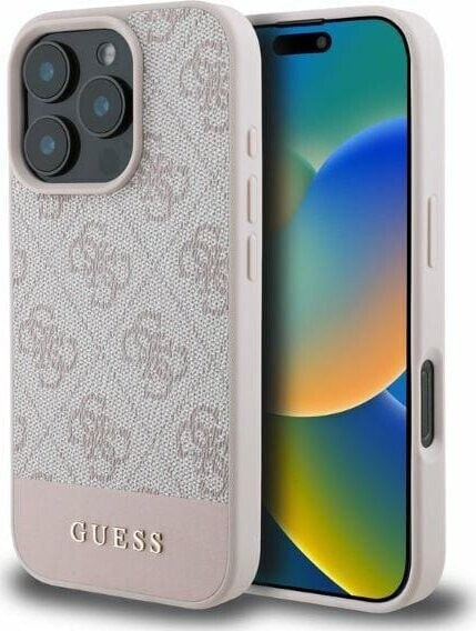 Guess Guess GUHCP16LG4GLPI iPhone 16 Pro 6.3" różowy/pink hardcase 4G Bottom Stripe