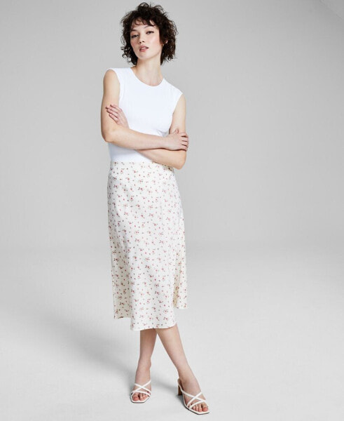 Юбка And Now This Floral-Print Satin Midi