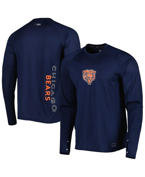 Men's Navy Chicago Bears Interval Long Sleeve Raglan T-shirt