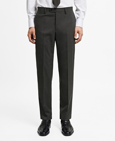 Men's Stretch Fabric Slim-Fit Suit Pants