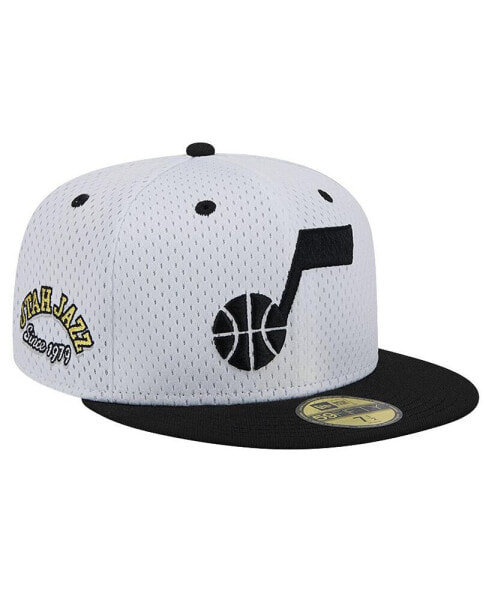 Men's White/Black Utah Jazz Throwback 2Tone 59fifty Fitted Hat