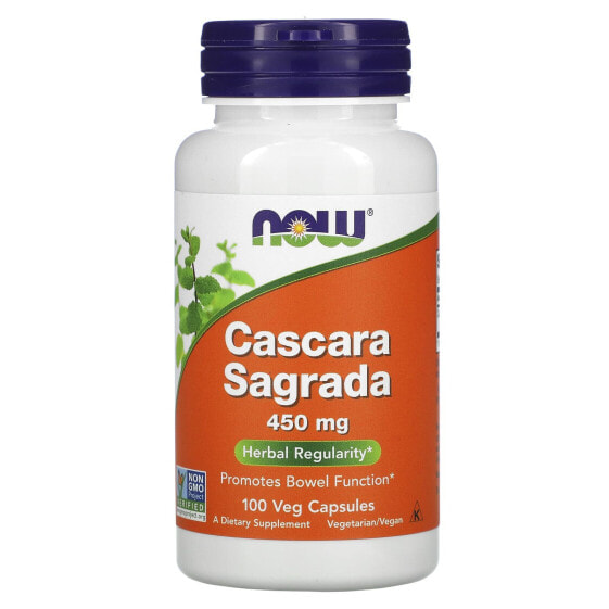 Витамины для пищеварительной системы NOW Cascara Sagrada, 450 мг, 250 вегетарианских капсул
