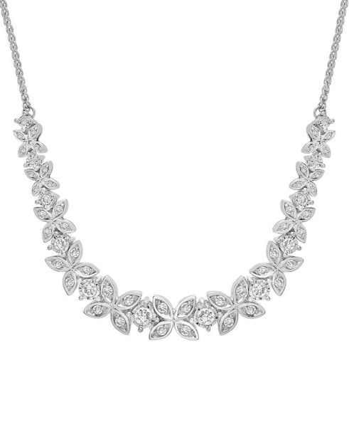 Diamond Butterfly Statement Necklace (1 ct. t.w.) in Sterling Silver, 16-1/2" + 2" extender, Created for Macy's
