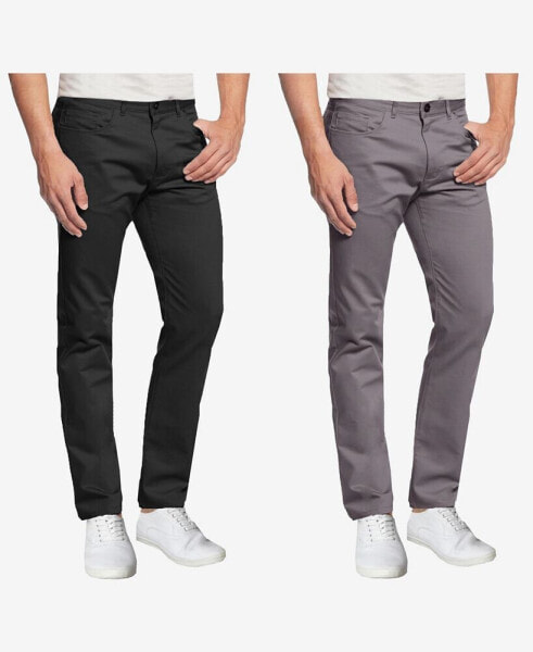 Men's 5-Pocket Ultra-Stretch Skinny Fit Chino Pants, Pack of 2