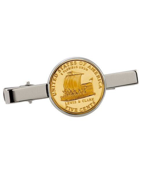 Gold-Layered Westward Journey Keelboat Nickel Coin Tie Clip