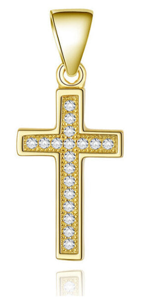 Gold-plated silver pendant Cross AGH589-GOLD