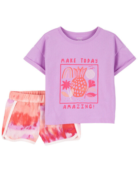 Toddler 2-Piece Make Today Amazing Tee & Tie-Dye Short Set 5T