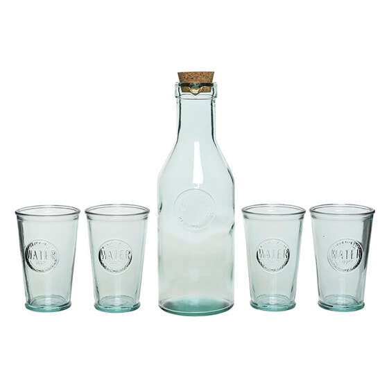 KITCHEN GOODS Recycled Glass Bottle And 4 Glasses