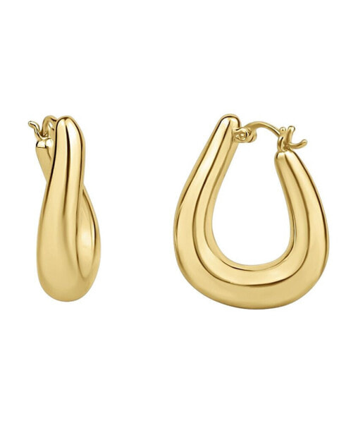 18K Gold Plated Puff Hoop Earring