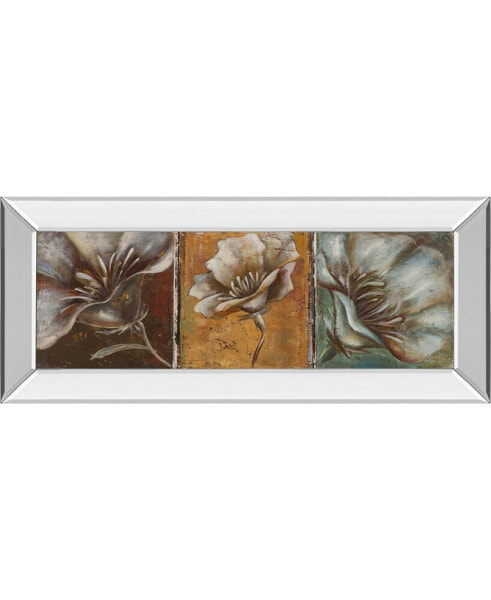 The Three Poppies I by Patricia Pinto Mirror Framed Print Wall Art - 18" x 42"
