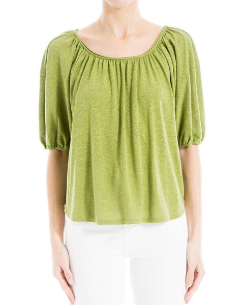 Max Studio Short Bubble Sleeve Knit Top Women's Xs