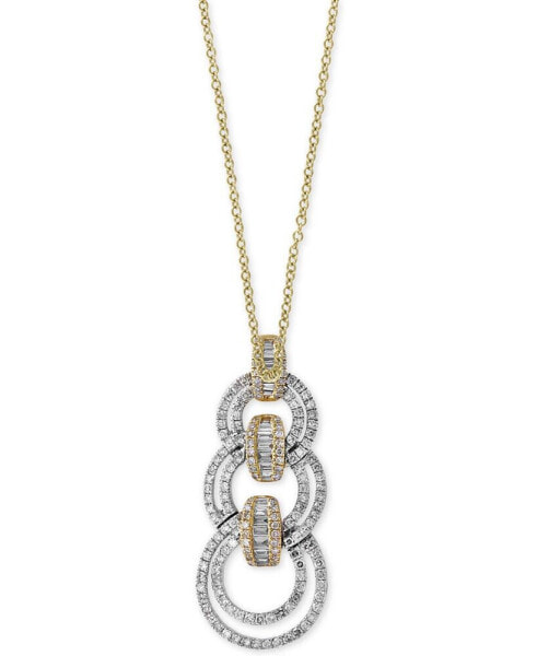 Duo by EFFY® Diamond Link Pendant Necklace (7/8 ct. t.w.) in 14k Gold and White Gold