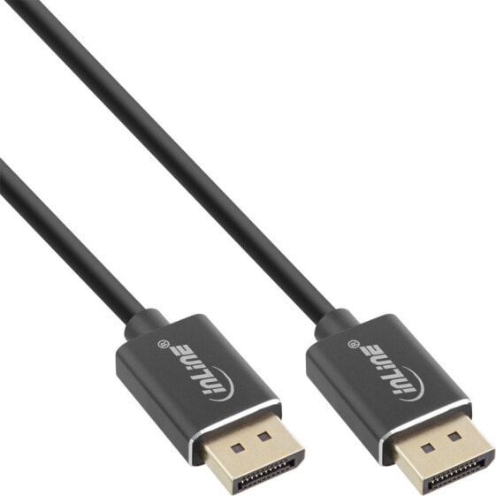 InLine DisplayPort 1.4 cable Slim - 8K4K - black - gold-plated contacts - 0.5m
