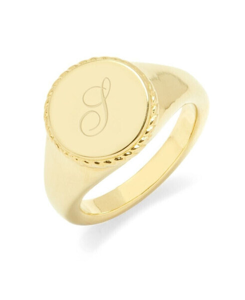 Charlie Initial Signet Gold-Plated Ring