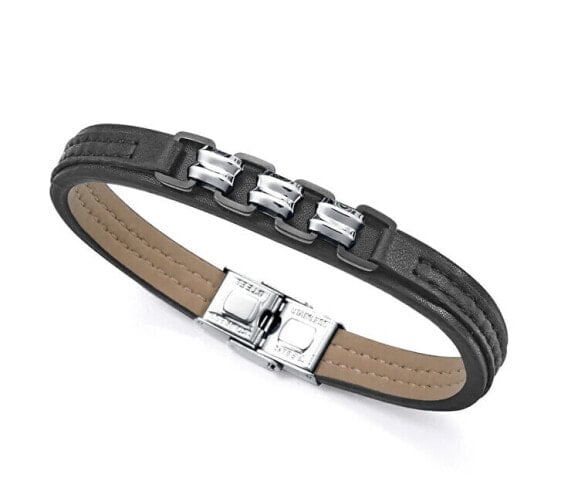 Elegant leather bracelet for men Magnum 15151P01010