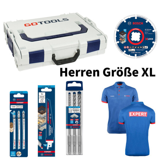 BOSCH EXPERT Starter-SET mit Polo Shirt Herren Größe XL in der GOTOOLS L-Boxx 102