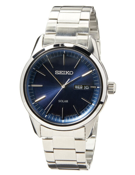 Часы аксессуары Seiko SNE525P1 Solar Men's Watch Stainless Steel Metal Strap Silver