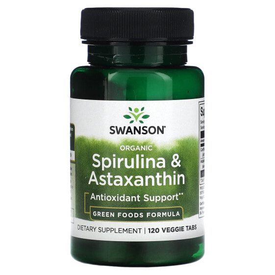 Organic Spirulina & Astaxanthin, 120 Veggie Tabs