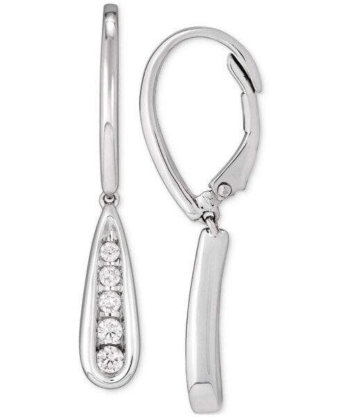 Lab-Created Diamond Graduated Leverback Drop Earrings (1/3 ct. t.w.) in Sterling Silver